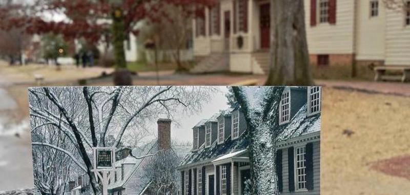 Taberna de la Plaza del Mercado en Williamsburg, Virginia (Febrero de 1978 y diciembre de 2014)